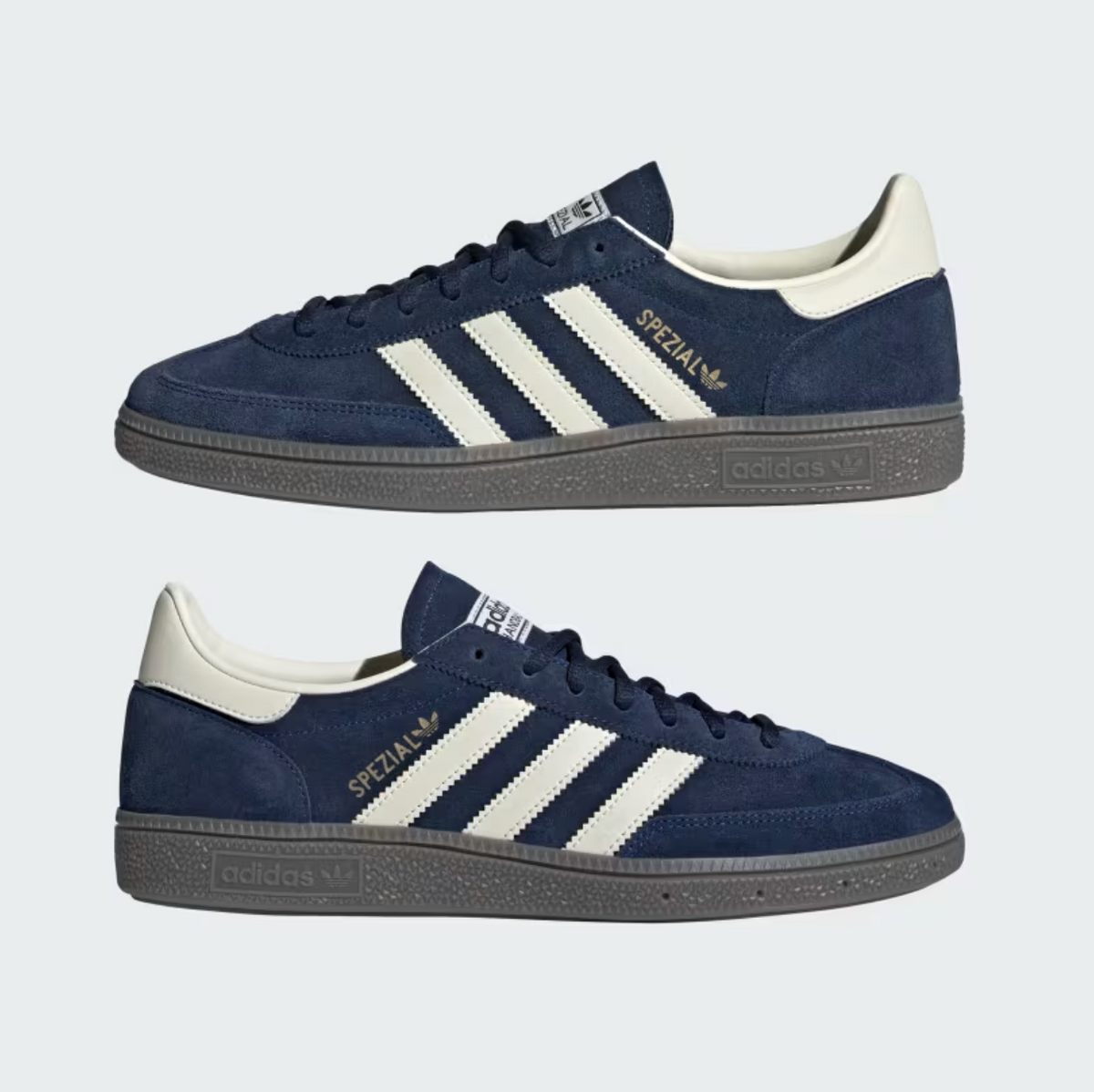 Adidas Handball Spezial Navy Blue - vista dall'alto soletta adidas Trefoil