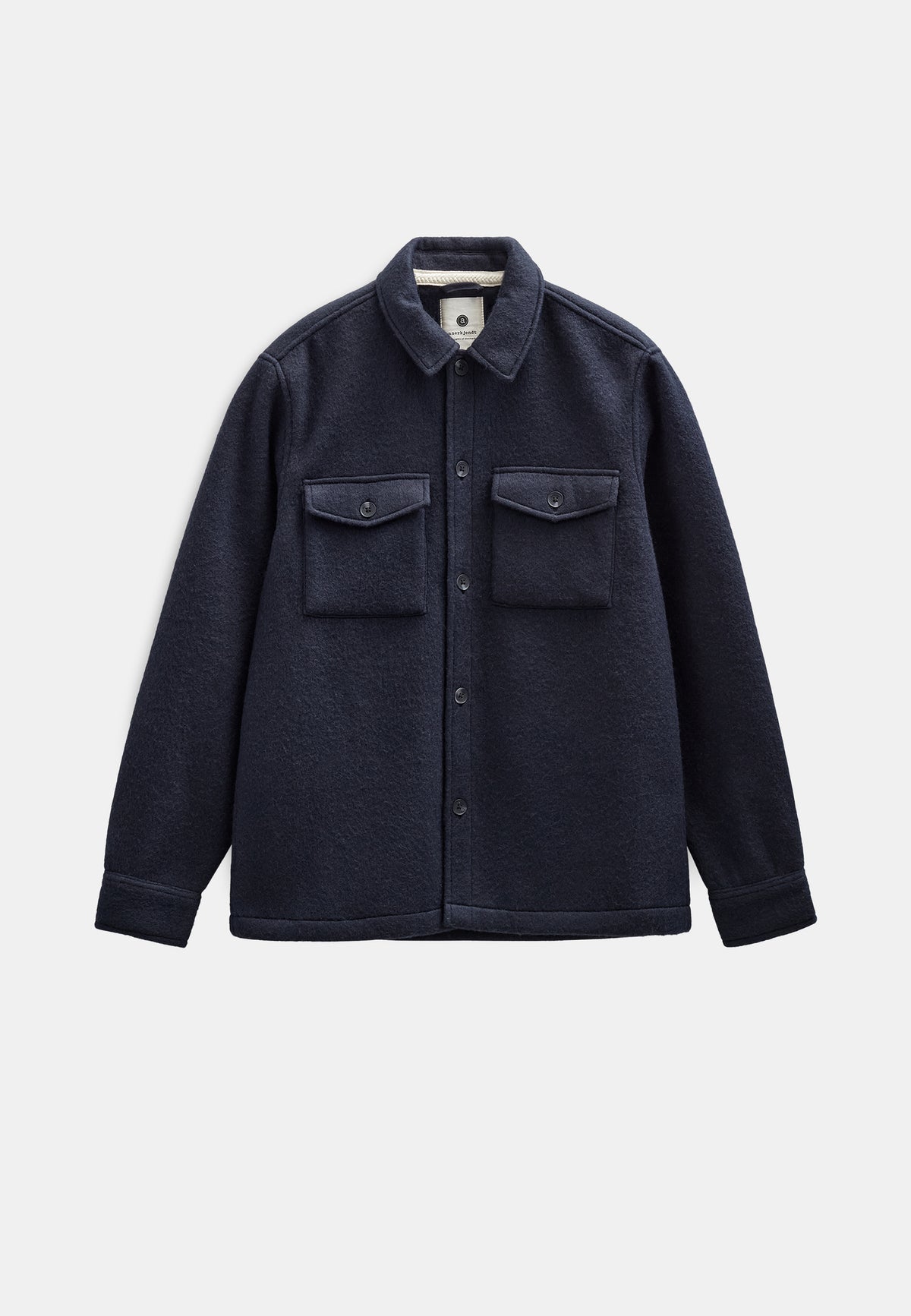 AKOSCAR BOILED WOOL OVERSHIRT-SKY CAPTAIN