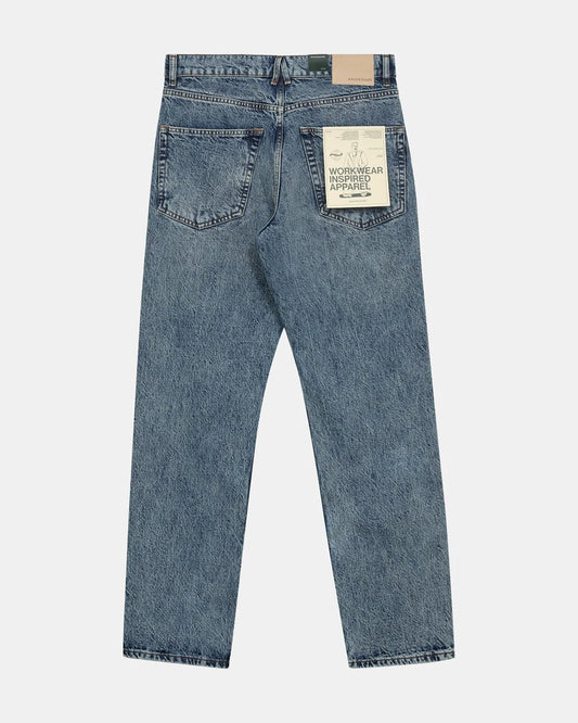 Anerkjendt AKJustin Jeans Medium Blue Marble — Jeans Uomo Straight Fit