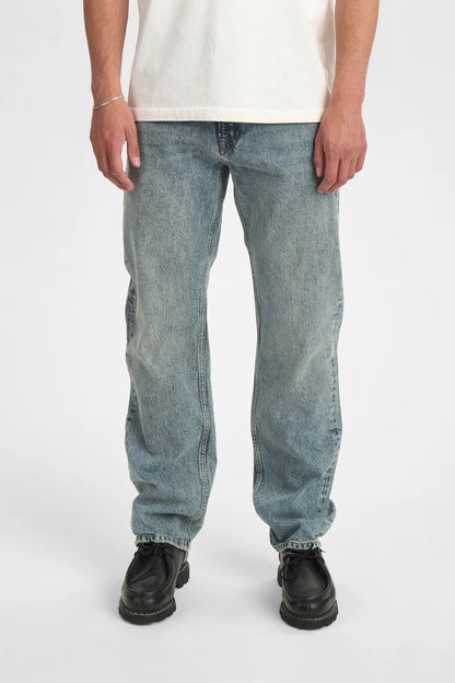 Anerkjendt AKJustin Jeans Medium Blue Marble — Jeans Uomo Straight Fit