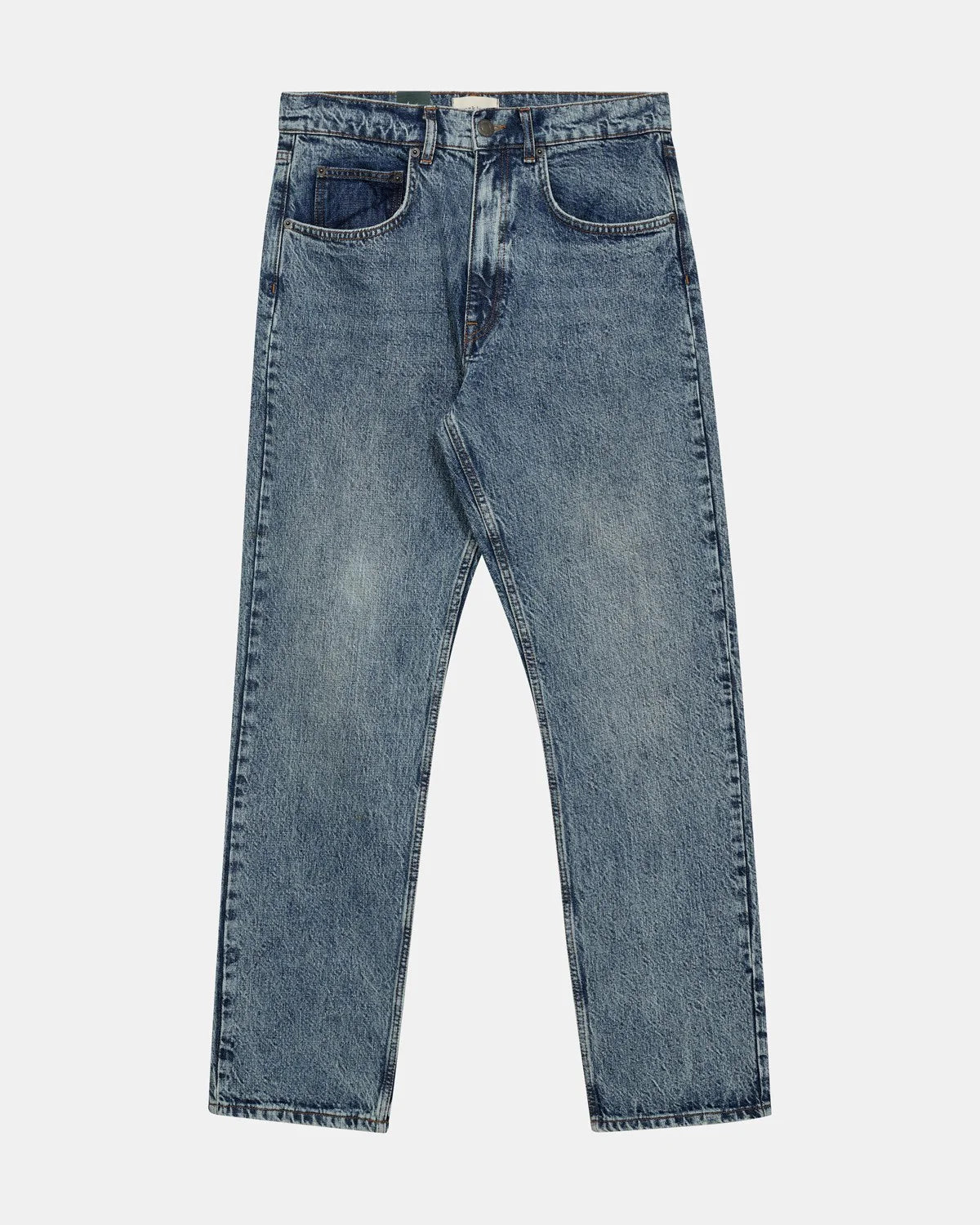 Anerkjendt AKJustin Jeans Medium Blue Marble — Jeans Uomo Straight Fit