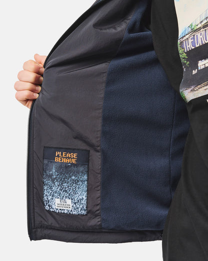 Giacca in pile foderata da tecnico blu navy