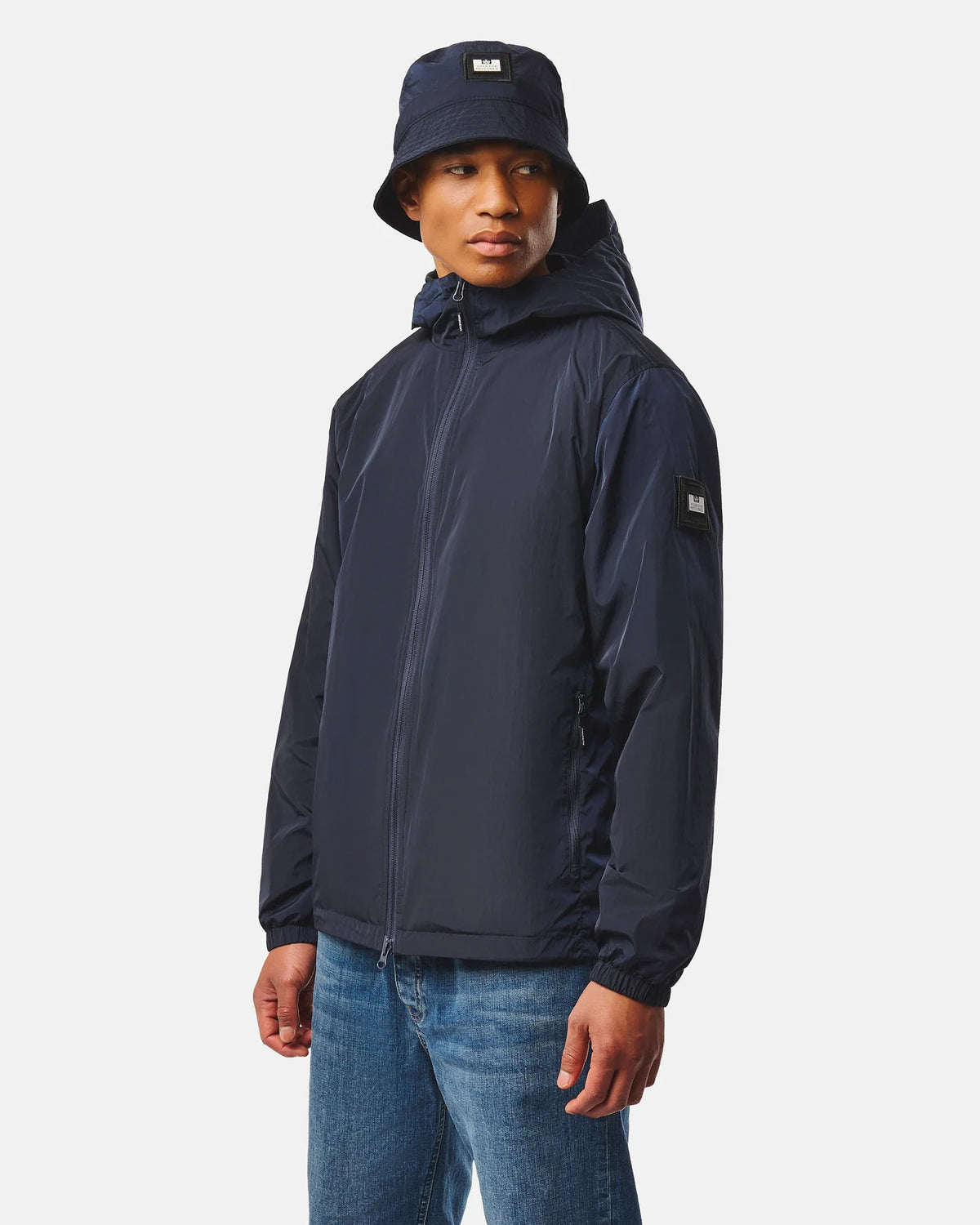 Giacca in pile foderata da tecnico blu navy