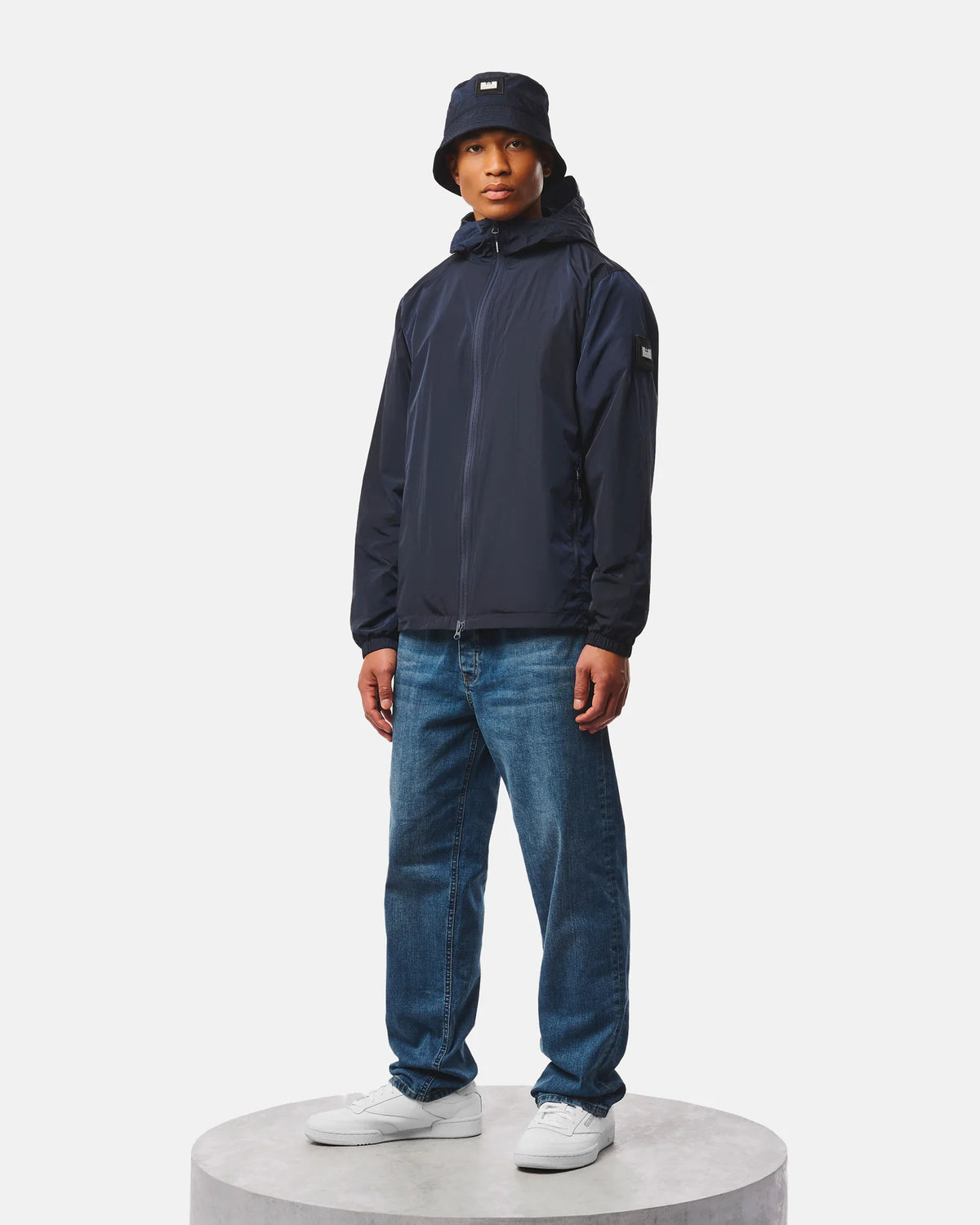 Giacca in pile foderata da tecnico blu navy