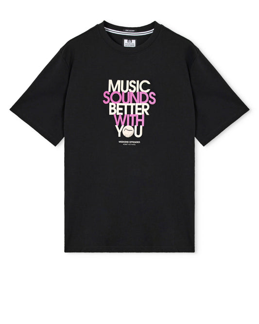 Weekend Offender Bangalter T-Shirt Nera – Music Sounds Better With You
