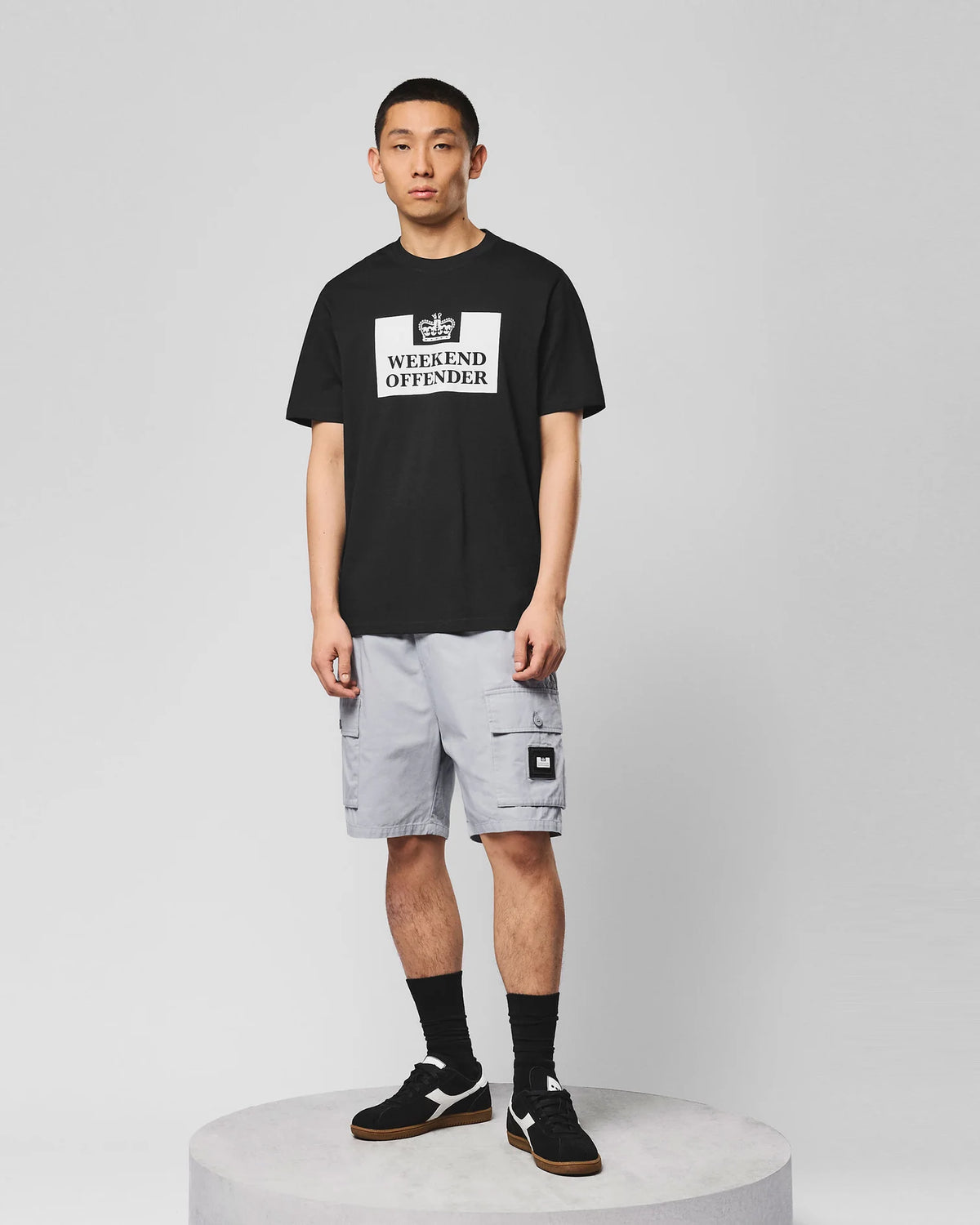 Weekend Offender Scopello Cargo Shorts Uomo - Black | Streetwear Terrace