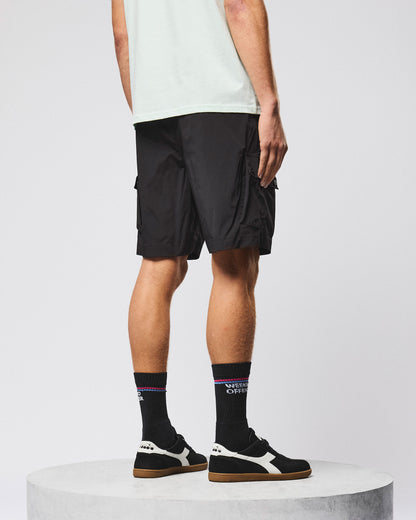 Weekend Offender Baraki Cargo Shorts Neri – Tessuto Tecnico