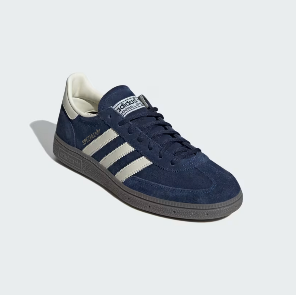 Adidas Handball Spezial Navy Blue - suola gum grigia con pattern adidas Trefoil